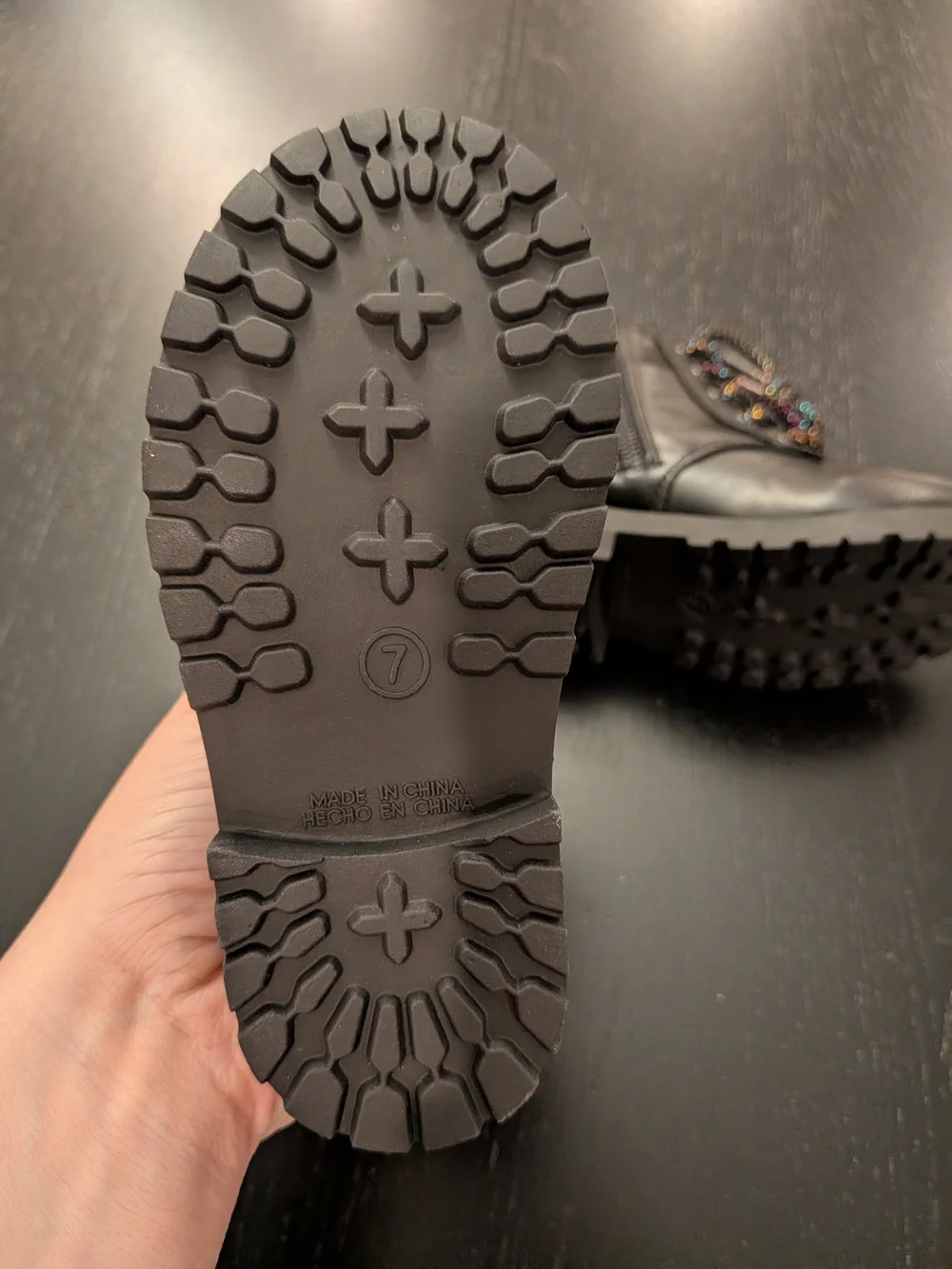 Kids Black Lace-Up Combat Boots